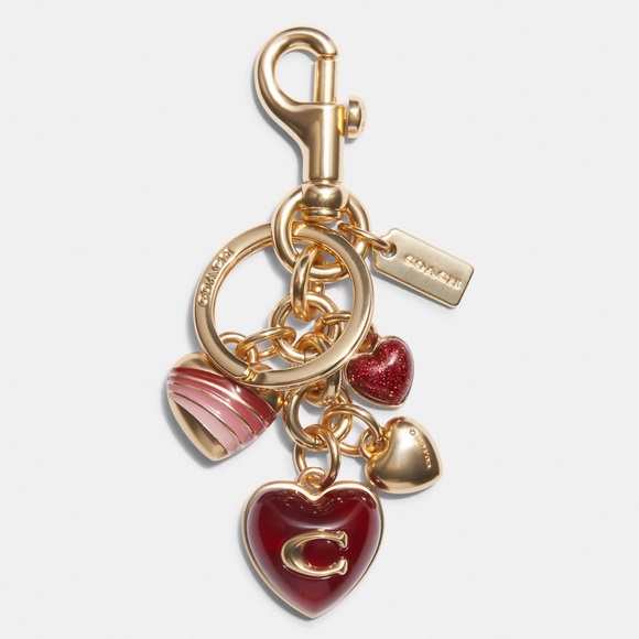 Coach Signature Heart Cluster Bag Charm - Picture 1 of 2